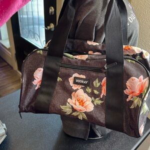 Vooray Floral Print Shoulder Bag - Black and Pink